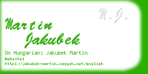 martin jakubek business card